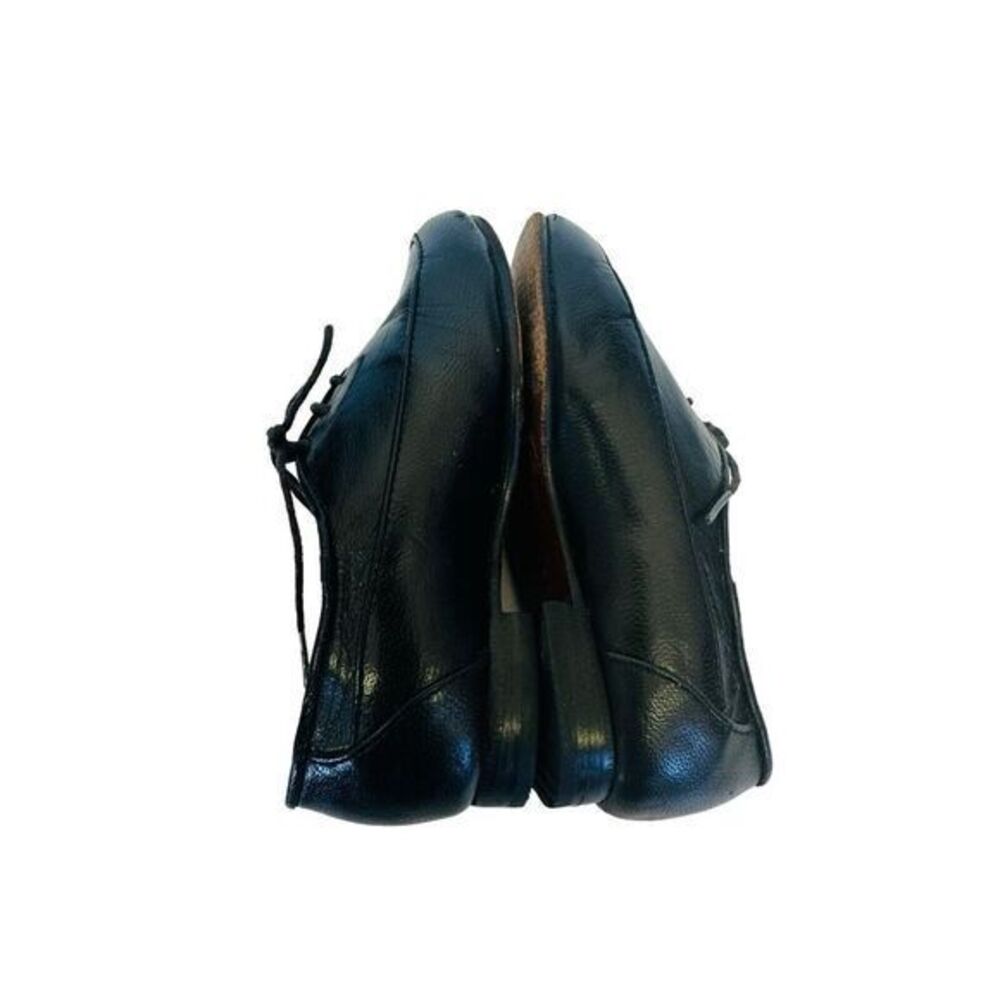 Vintage Louis Carmini Volpe Black Leather Childs Shoes 6 1/2 Dress Shoe Retro - Picture 9 of 13
